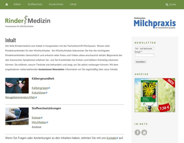 Screenshot www.rindermedizin.com Screenshot www.rindermedizin.com