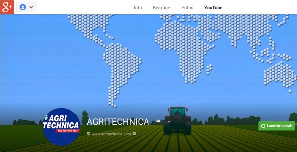 Screenshot Googleplus Seite AGRITECHNICA