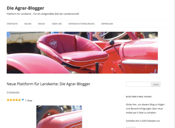 Erster Blogpost auf Agrar-Blogger.de