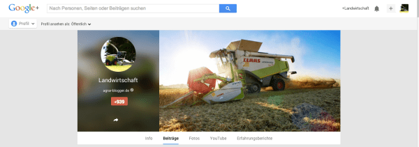 Google Plus Page der Agrar-Blogger