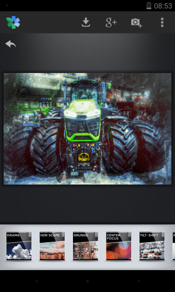 Auswahl des Filters in Snapseed