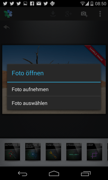 Snapseed Bild öffnen Android