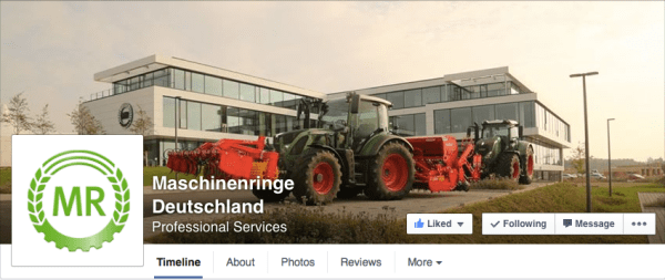 Titel der Maschinenringe Deutschland mit dem neuen Logo auch an der Hauswand